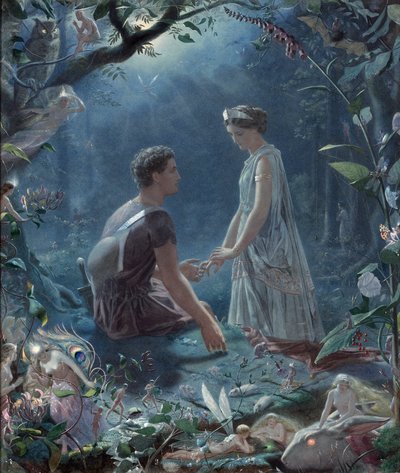 真夏の夜の夢～ハーミアとライサンダー、真夏の夜の夢～ジョン・シモンズ（1823～1876）作 作： John Simmons