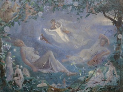 「真夏の夜の夢」の一場面、1873 年。 作： John Simmons