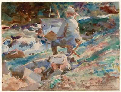 イーゼルに向かうアーティスト 作： John Singer Sargent