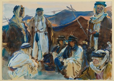 ベドウィンキャンプ、1905年6月頃（紙にトイレ） 作： John Singer Sargent
