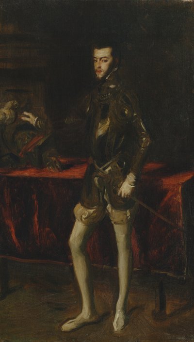 ティツィアーノのフィリップ2世の肖像画の後にコピー 作： John Singer Sargent