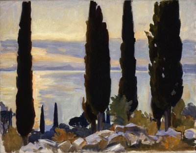 1913年、サンヴィジリオのサイプレスツリー 作： John Singer Sargent