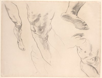 ヌードの若者のフィギュア・スタディーズ 19世紀末～20世紀初頭 作： John Singer Sargent