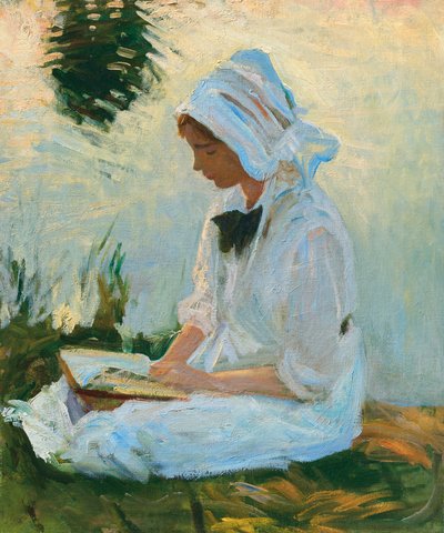 ストリームで読む少女、1888年頃 作： John Singer Sargent
