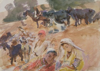 Goatherds（紙にトイレ） 作： John Singer Sargent