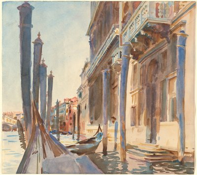 大運河のゴンドラ係留、1904-1907年。 作： John Singer Sargent