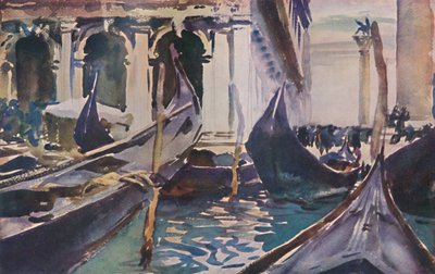 ピアツェッタのゴンドラ、c1904、1925年。 作： John Singer Sargent