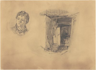 少年の頭と小屋の入り口（1871年 作： John Singer Sargent