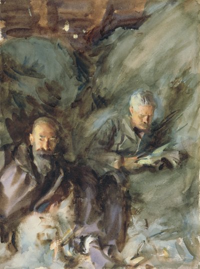 Hayloftで、c.1904-07（紙にトイレ） 作： John Singer Sargent