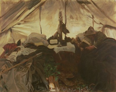 カナディアンロッキーのテントの中、1916 作： John Singer Sargent