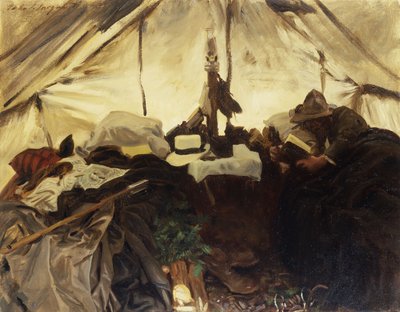 カナディアンロッキーのテントの中、1916 作： John Singer Sargent