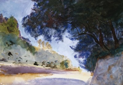風景、オリーブの木、コルフ、1909 作： John Singer Sargent
