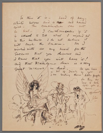 キャサリンマクドネルへの手紙（紙にインク） 作： John Singer Sargent