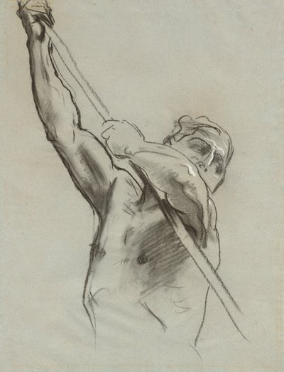 男性の胴体、ポール付き、1890～1900年。 作： John Singer Sargent