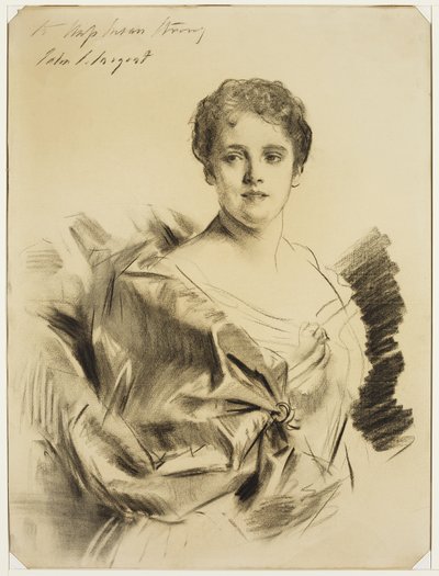 19世紀後半から20世紀初頭にかけてのミススーザンストロング（木炭紙に炭） 作： John Singer Sargent