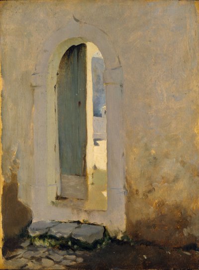 戸口を開けて、モロッコ、1879-80 作： John Singer Sargent