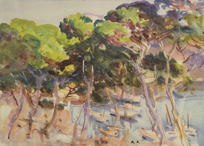 ソレル港、1907-08（紙にトイレ） 作： John Singer Sargent