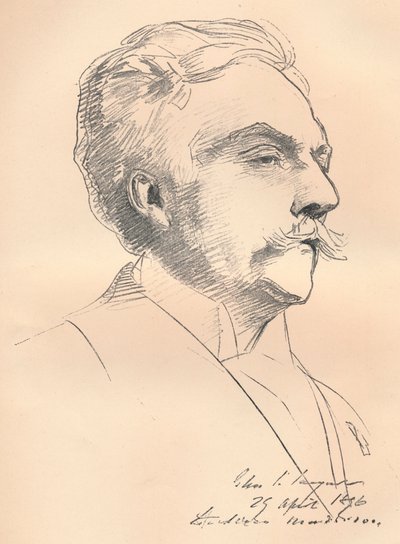 M.ガブリエルフォールのポートレートスケッチ、c1889 作： John Singer Sargent