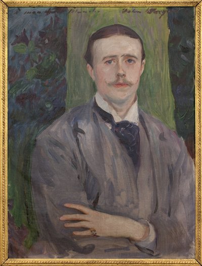ジャック・エミール・ブランシュ（1861-1942）の肖像。ジョン・シンガー・サージェント（1856-1925）の絵画、油彩・キャンバス、20世紀フランス美術。ルーアン美術博物館。 作： John Singer Sargent