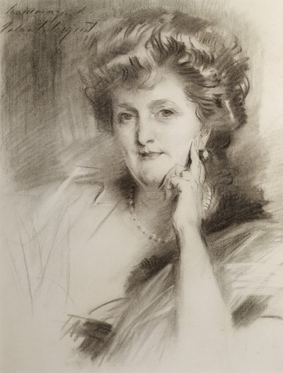 1900年以降の女性の肖像（織り紙にチョーク） 作： John Singer Sargent