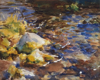 反射: 岩と水 作： John Singer Sargent