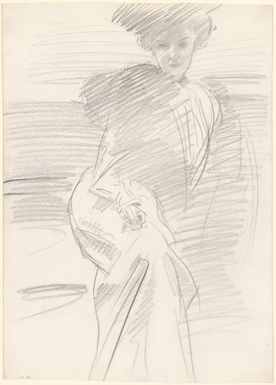 座っている女性、c。 1890年から1900年。 作： John Singer Sargent
