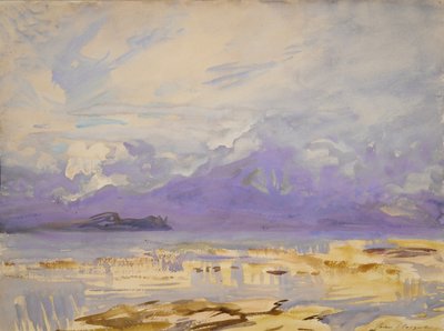 シルミオーネ、1913（オフホワイトの織り紙にトイレとガッシュ） 作： John Singer Sargent