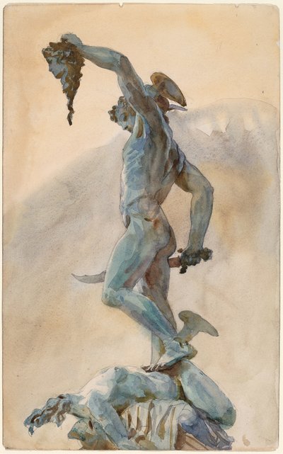 チェリーニのペルセウスのスケッチ 作： John Singer Sargent