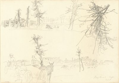 荒廃した風景の中の兵士 [直訳]、1918 年。 作： John Singer Sargent