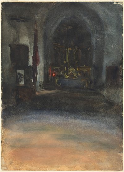 スペイン教会内部、c。 1880年。 作： John Singer Sargent