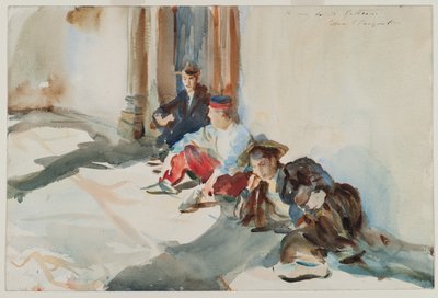 スペインの兵士、1902-03年頃（紙にトイレ） 作： John Singer Sargent