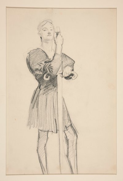 槍を持った立像 作： John Singer Sargent