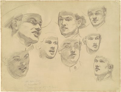 戦争に参加するための研究、1920-1922。 作： John Singer Sargent