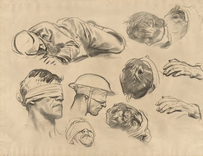 ガス化のための研究、1918-1919年。 作： John Singer Sargent