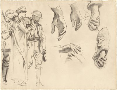 ガス化のための研究、1918-1919年。 作： John Singer Sargent