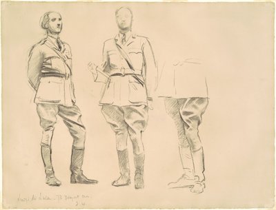 「第一次世界大戦の将校」のための研究 作： John Singer Sargent