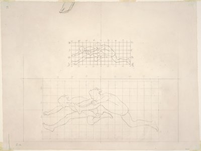 「二人の古典的な男性像の跳躍」のための習作 作： John Singer Sargent