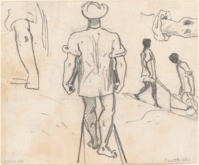 手押し車を持った農民の研究 [裏面] 作： John Singer Sargent