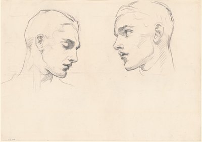 男の頭の研究、c。 1875年。 作： John Singer Sargent