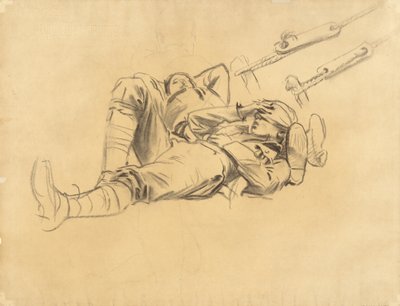 ガス処理、1918年から9年の研究（木炭とグラファイトの敷き紙） 作： John Singer Sargent