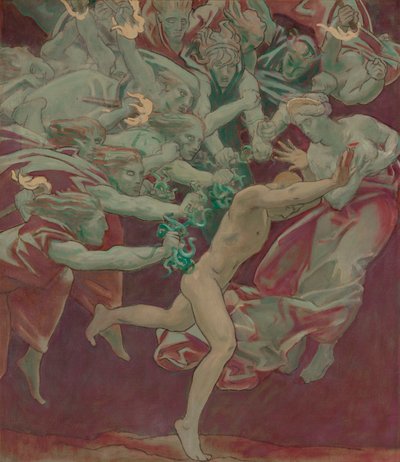 ボストン美術館、壁画のための研究：オレステスと怒り 作： John Singer Sargent