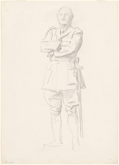 第一次世界大戦の将軍のためのルイ・ボタ将軍の研究、1920-1922。 作： John Singer Sargent