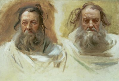 2つの頭の研究：預言者、1892年 作： John Singer Sargent