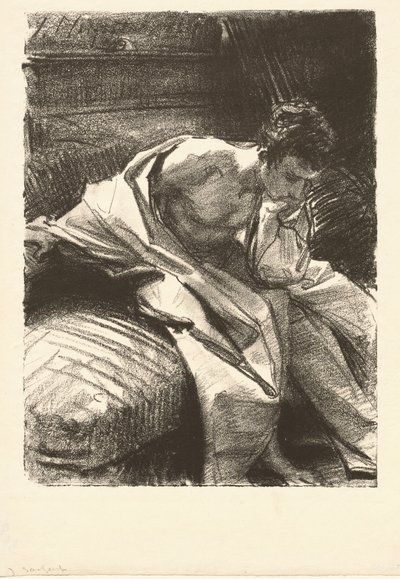 座っている人の研究」1895年 作： John Singer Sargent