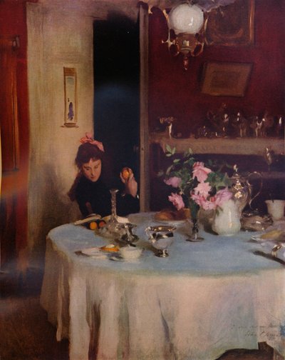 朝食のテーブル、1884 1934 作： John Singer Sargent