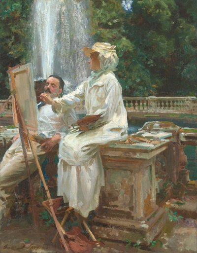 泉、トルローニア邸、フラスカーティ、イタリア 作： John Singer Sargent