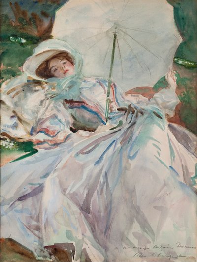 傘を持つ女性、1911年。 作： John Singer Sargent