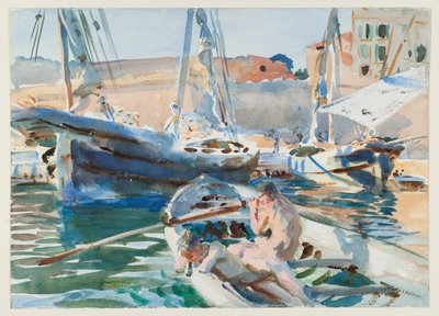 プラスターの荷降ろし、1905年頃（紙にトイレ） 作： John Singer Sargent