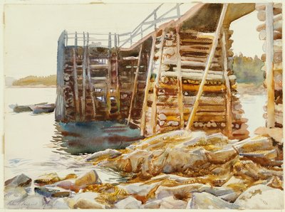 アイアンバウンドの埠頭、1922 作： John Singer Sargent