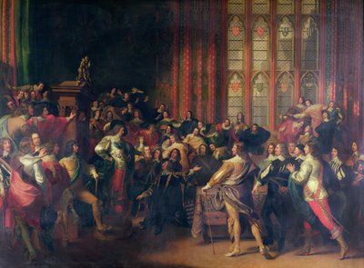 チャールズ1世（1600〜49年）1642年に下院で5人の議員を要求 作： John Singleton Copley